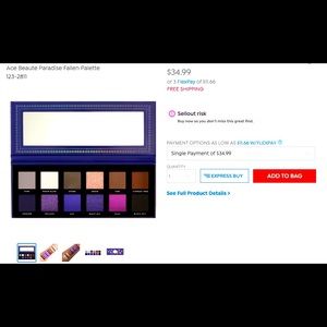Ace Beaute Paradise Fallen pallete BRAND NEW